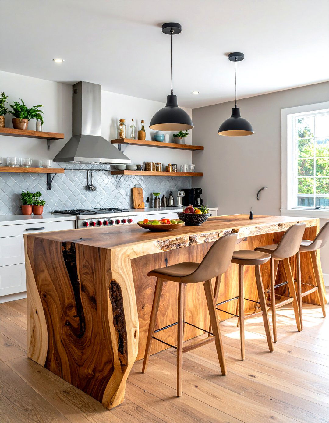 Wood Kitchen Breakfast Bar - 30 warm wood kitchen ideas