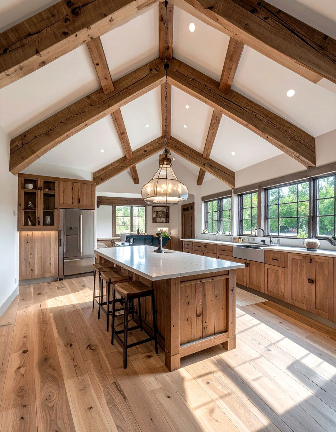 Wood Kitchen Ceiling Beams - 30 warm wood kitchen ideas