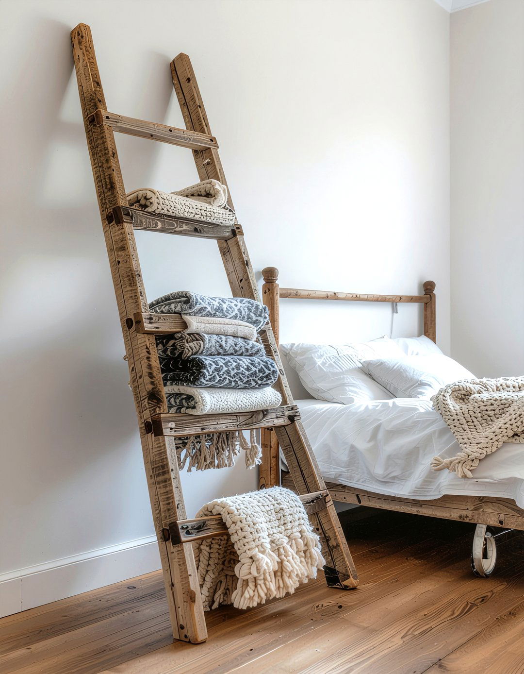 Wood Ladder Decor - 30 farmhouse home decor ideas