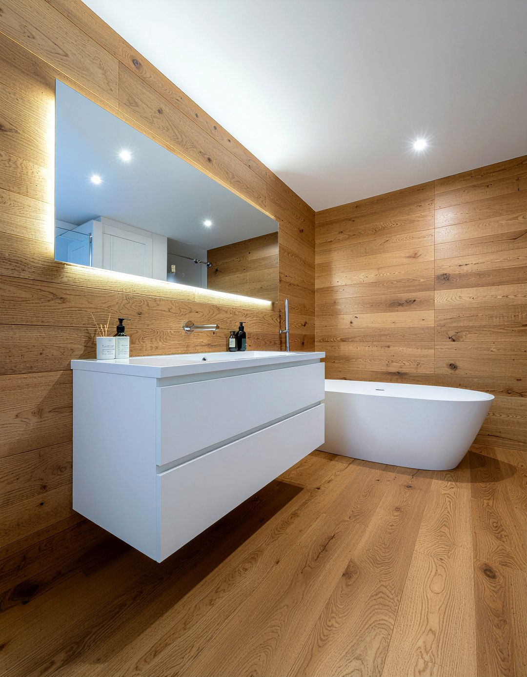 Wood Look Bathroom - 30 large format tile bathroom ideas
