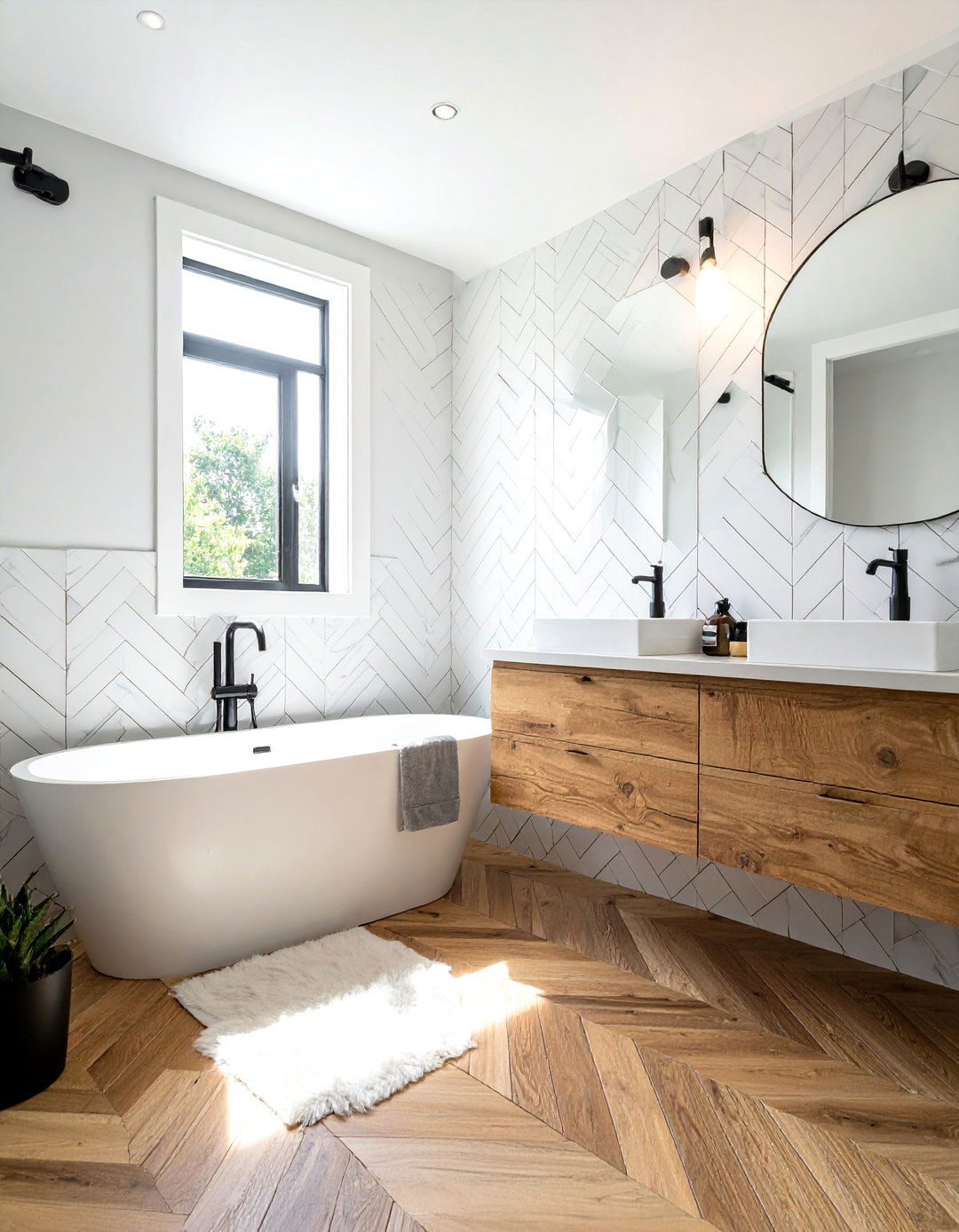 30 Chevron Tile Bathroom Ideas for a Dynamic and Bold Look