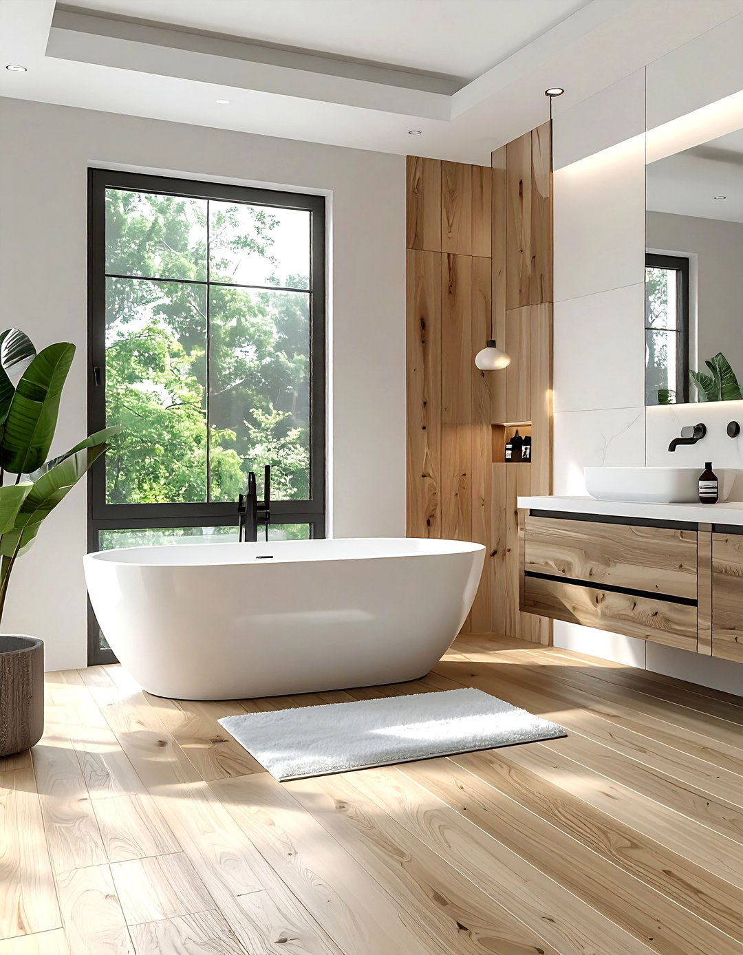 Wood Look Tile - 30 textured tile bathroom ideas