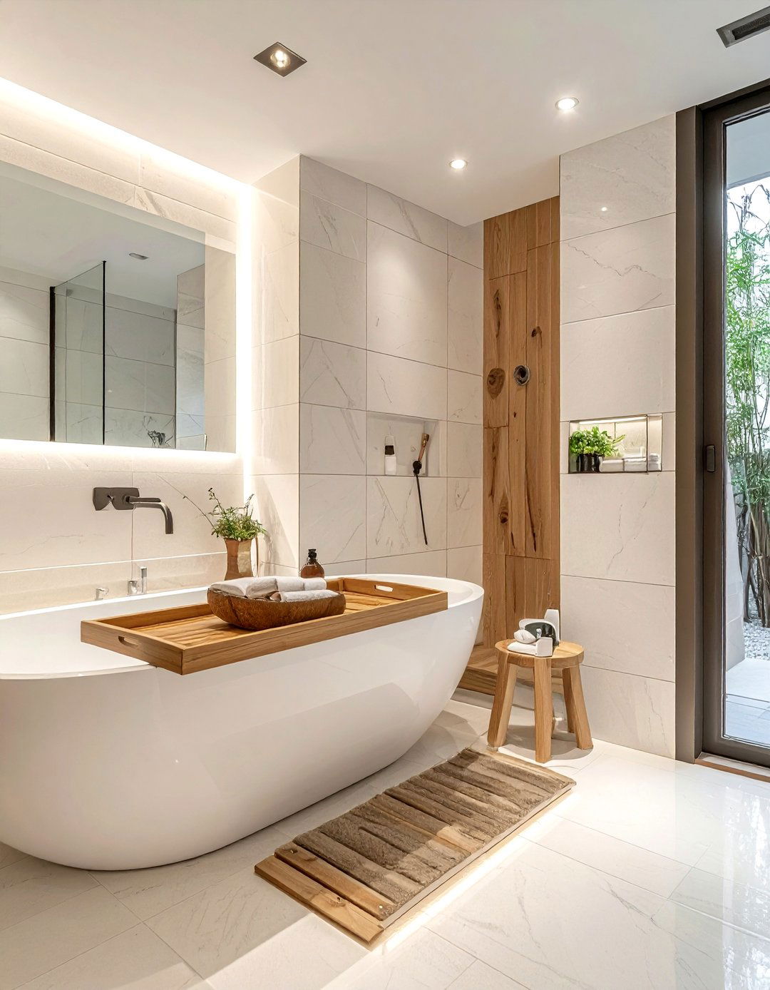 Wood Look Tile - 30 bathtub tile ideas