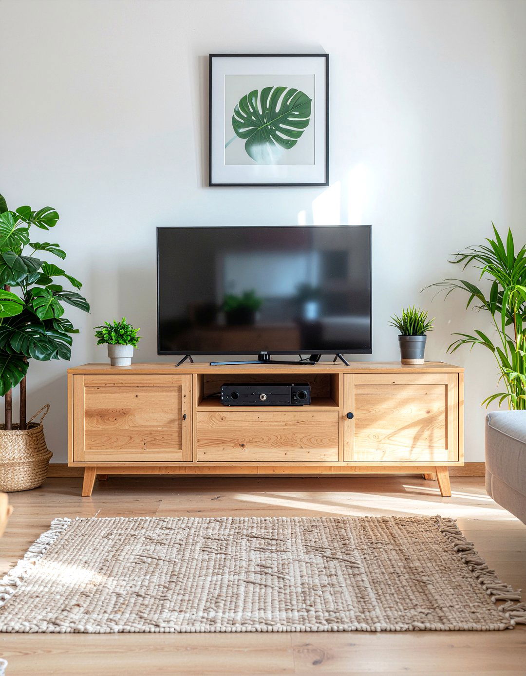 Wood Media Console - 30 living room minimalist furniture ideas