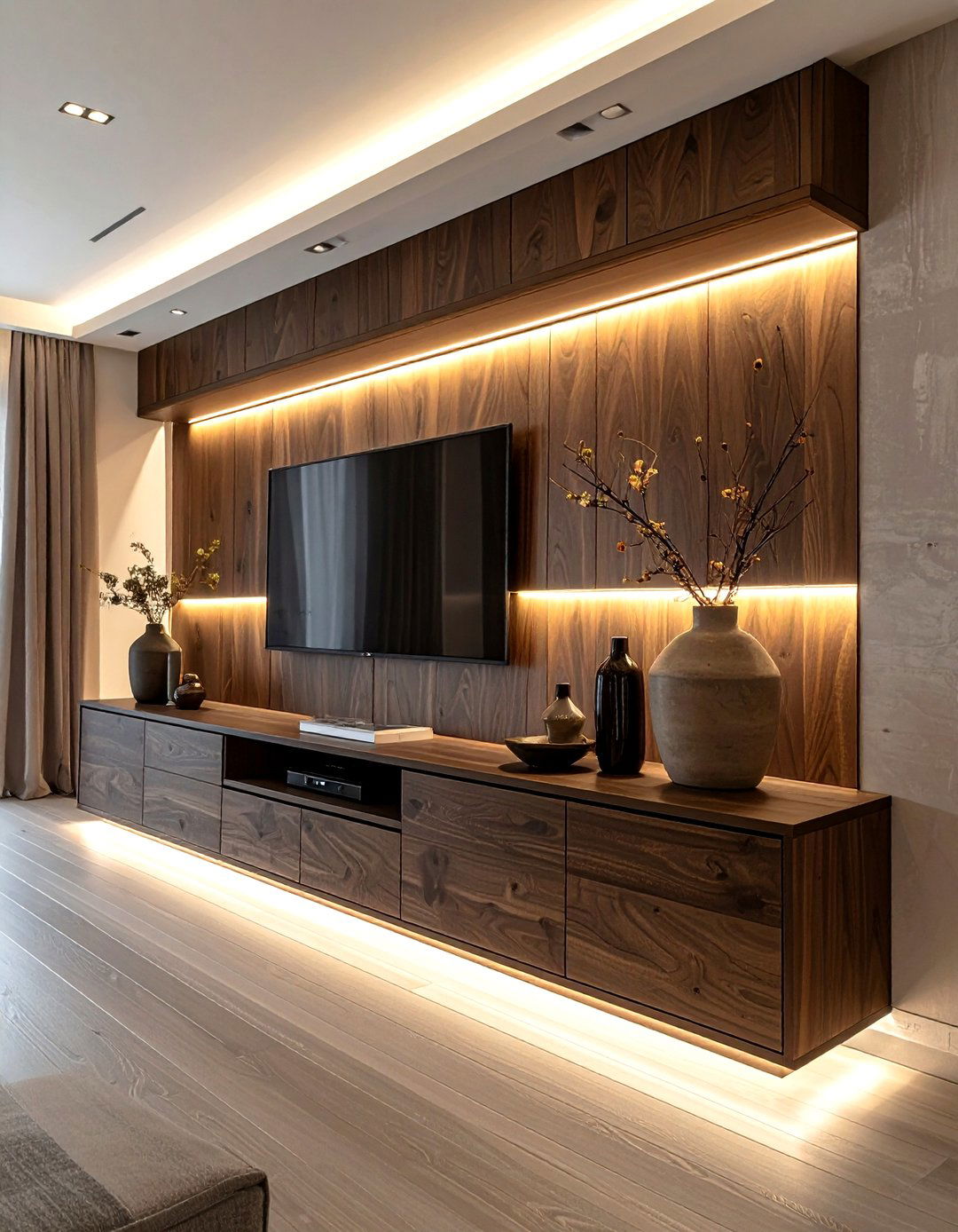 Wood Media Console - 30 living room luxury furniture ideas