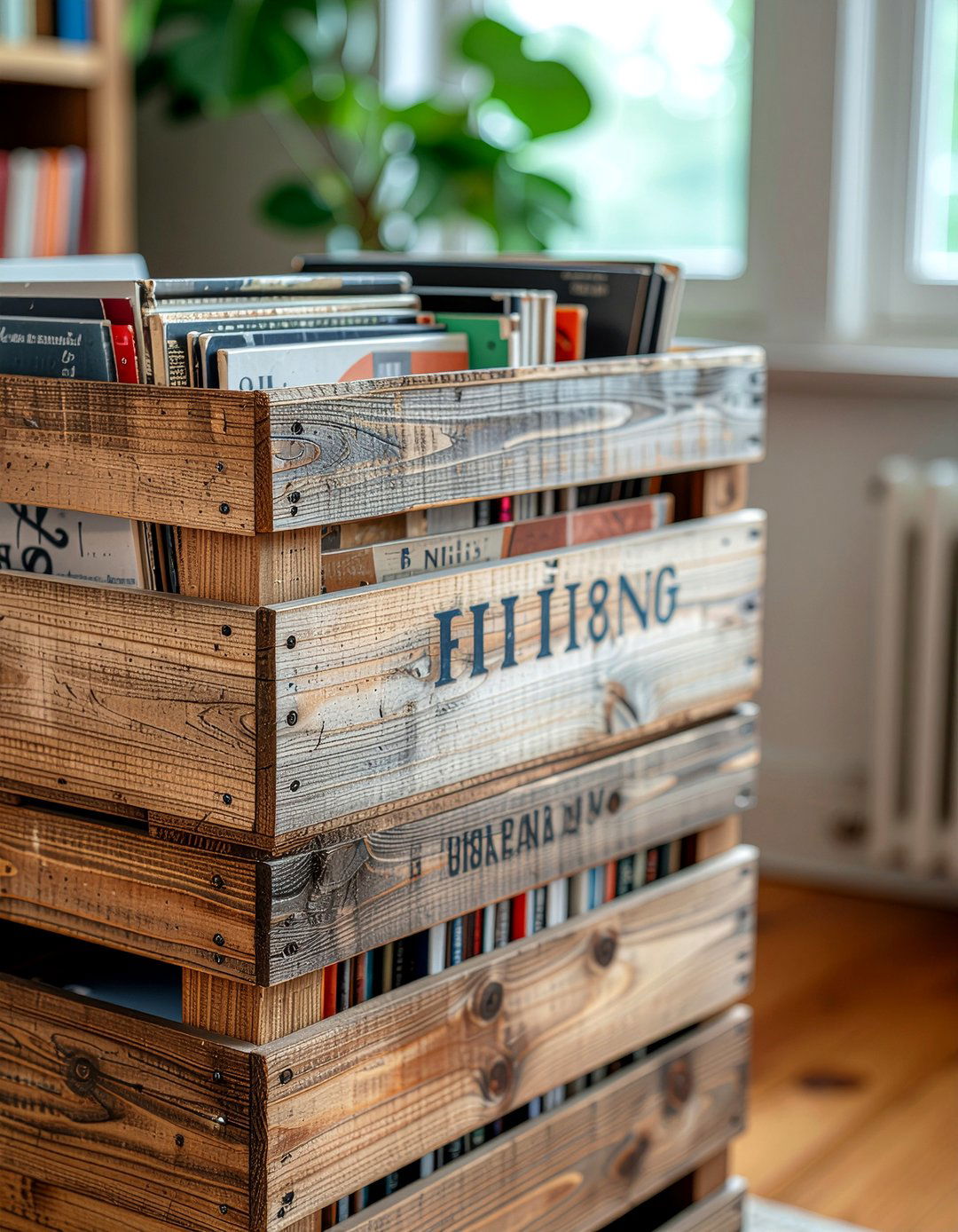 Wood Milk Crate - 30 flea market decor ideas