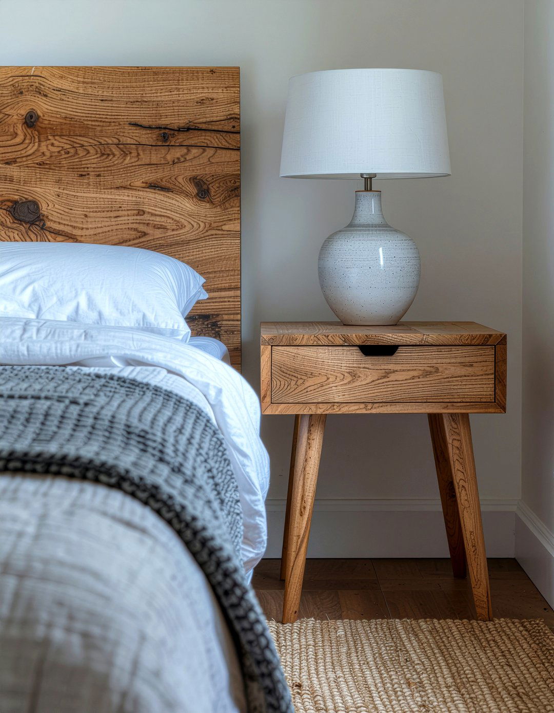 Wood Nightstand - 30 natural bedroom ideas