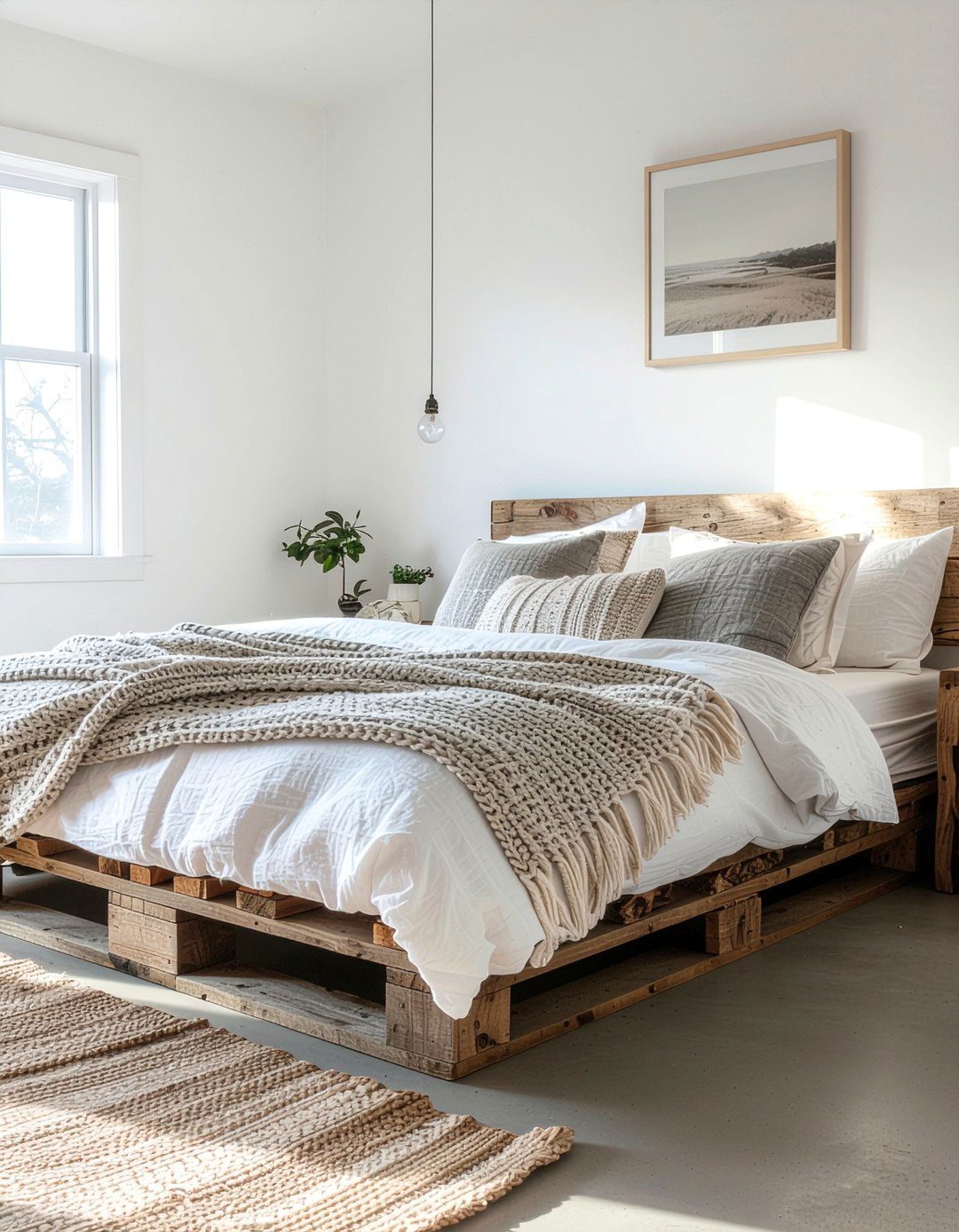 Wood Pallet Bed - 30 cheap bedroom furniture ideas