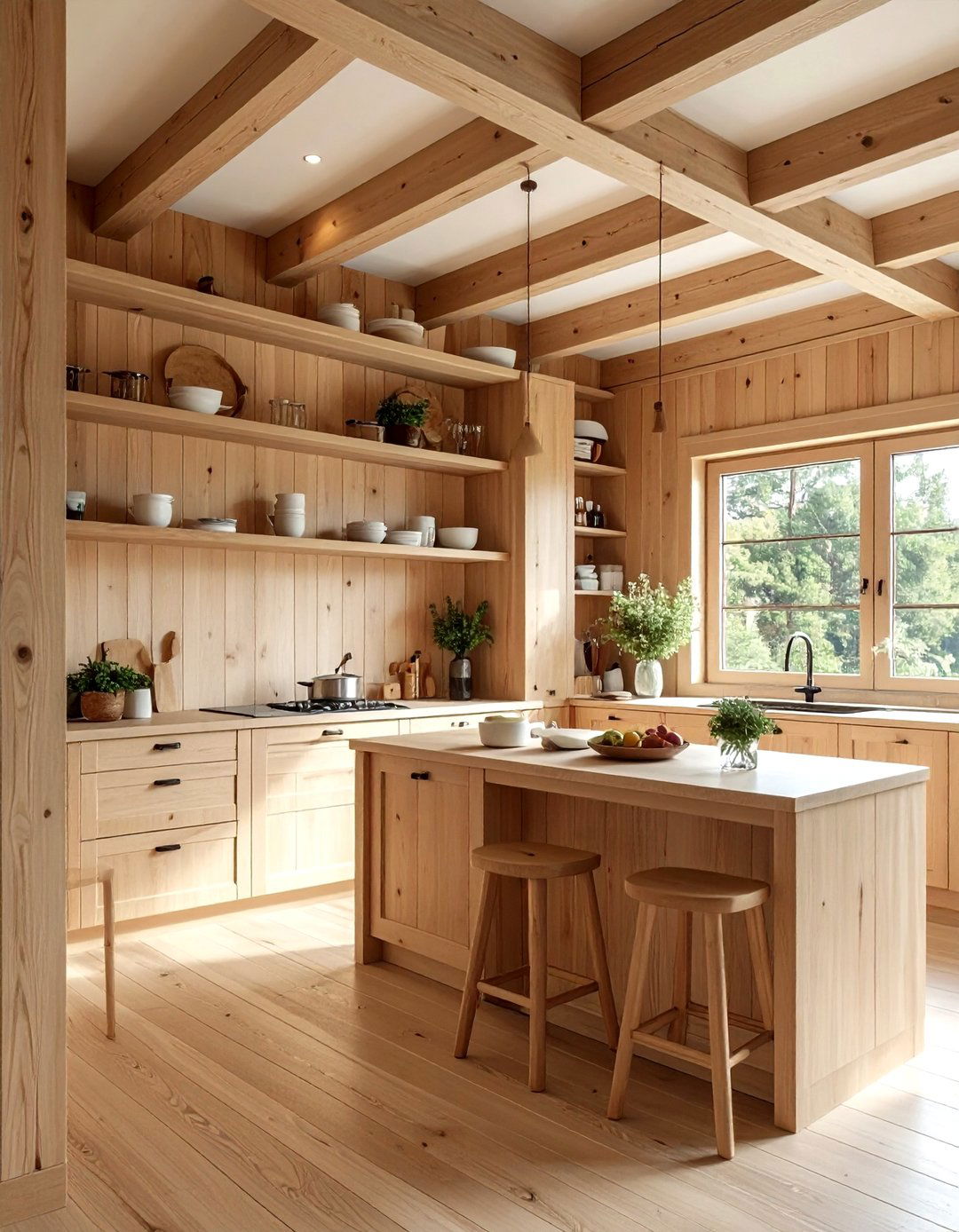 Wood Paneled Kitchen Walls - 30 cabin kitchen ideas