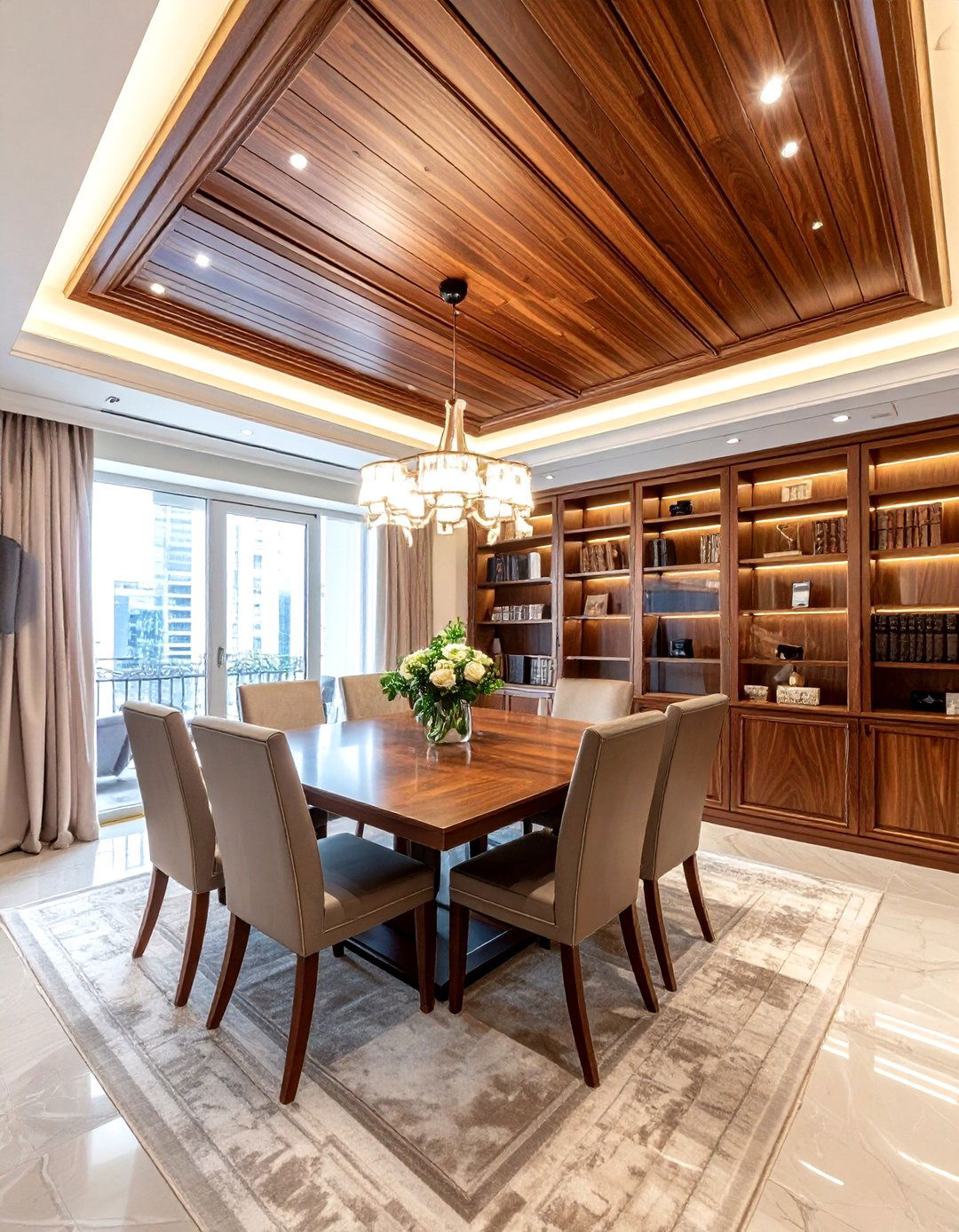 Wood Panelled Dining Room Ceiling - 30 dining room ceiling ideas