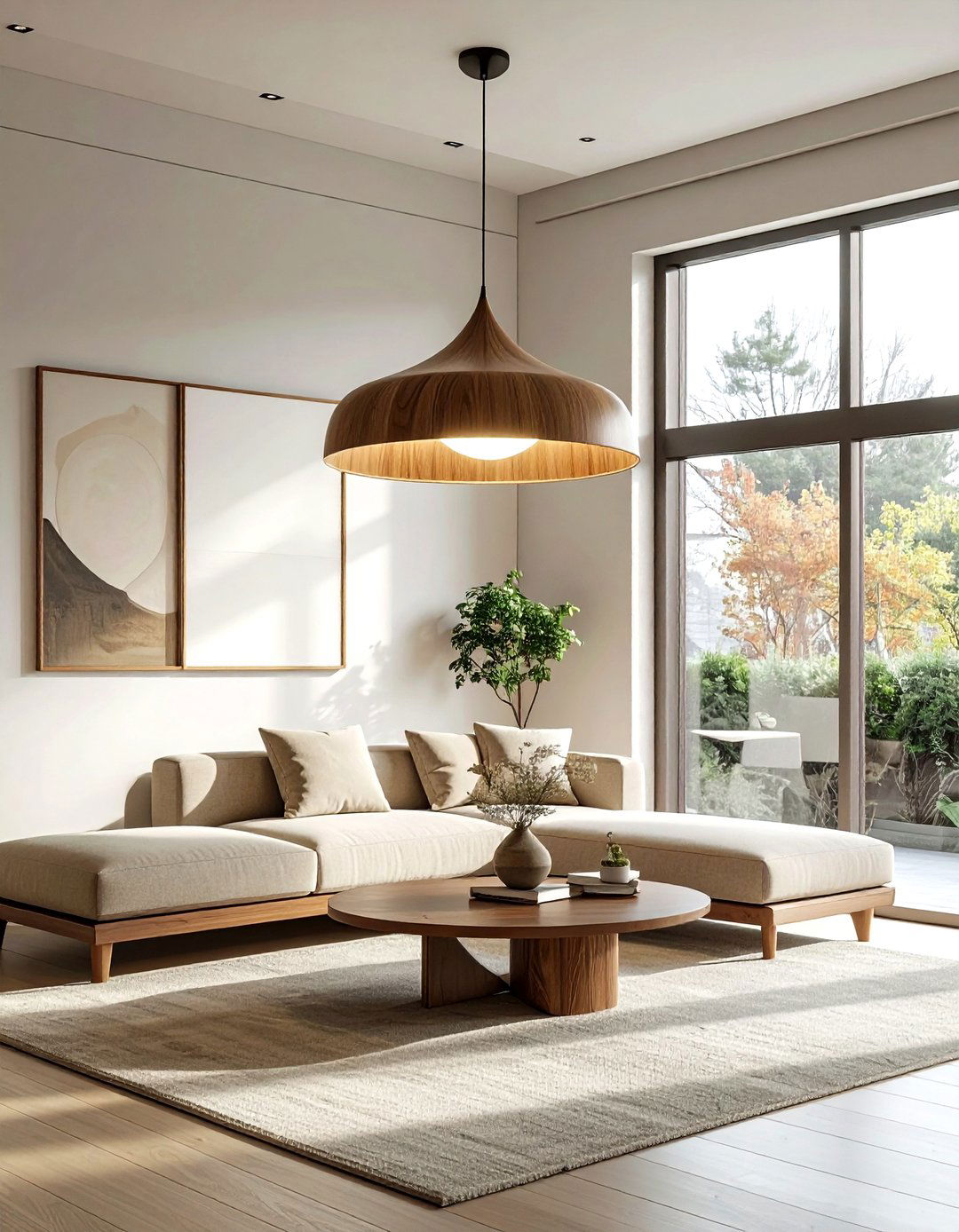 Wood Pendant Light - 30 bedroom lighting design