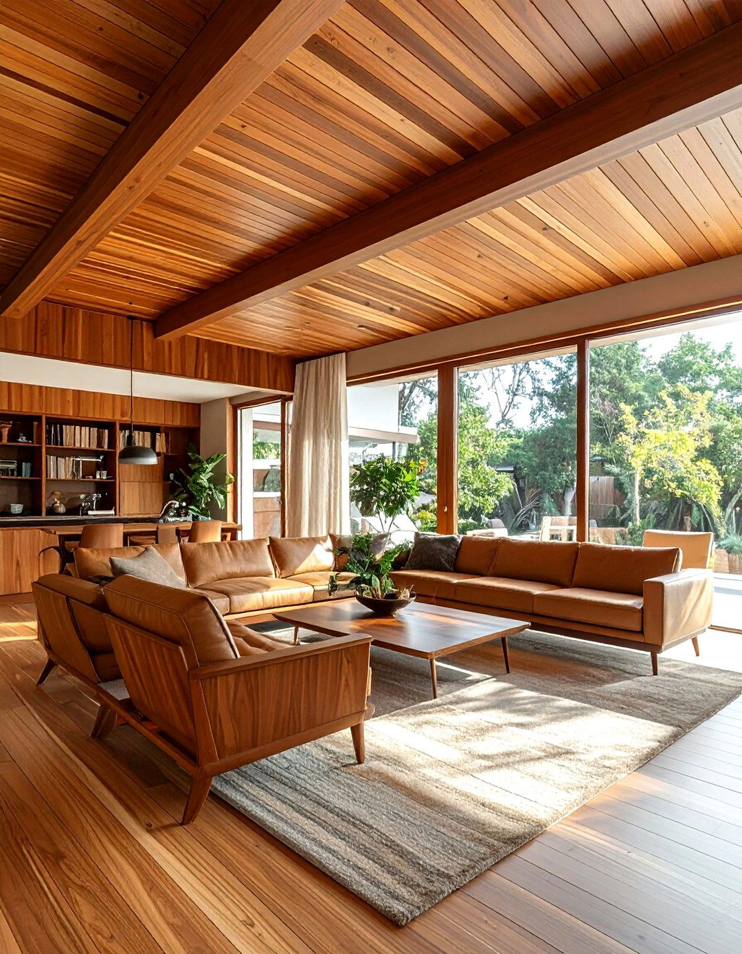 Wood Plank Ceiling - 30 living room ceiling ideas