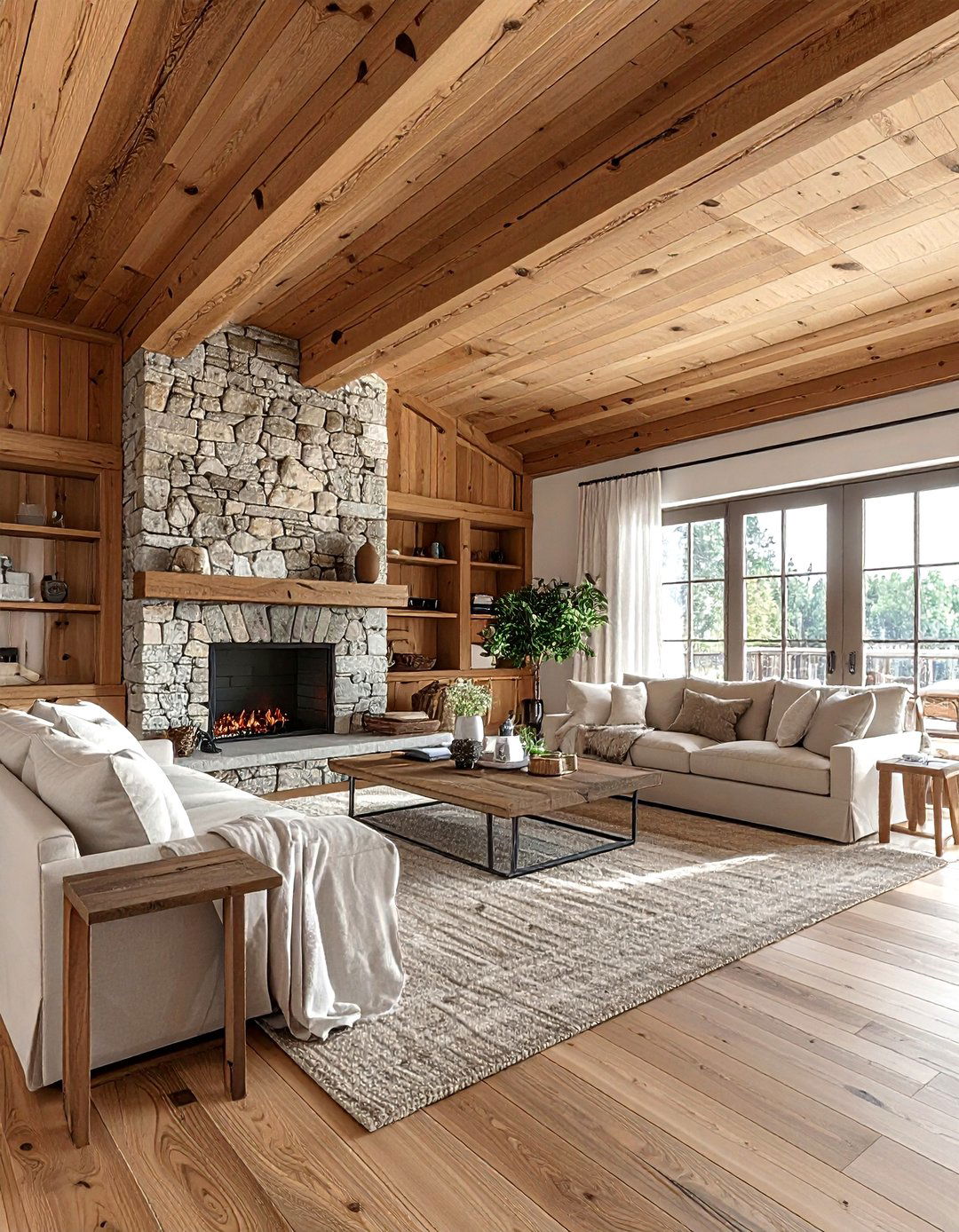 Wood Plank Ceiling - 30 living room popcorn ceiling removal