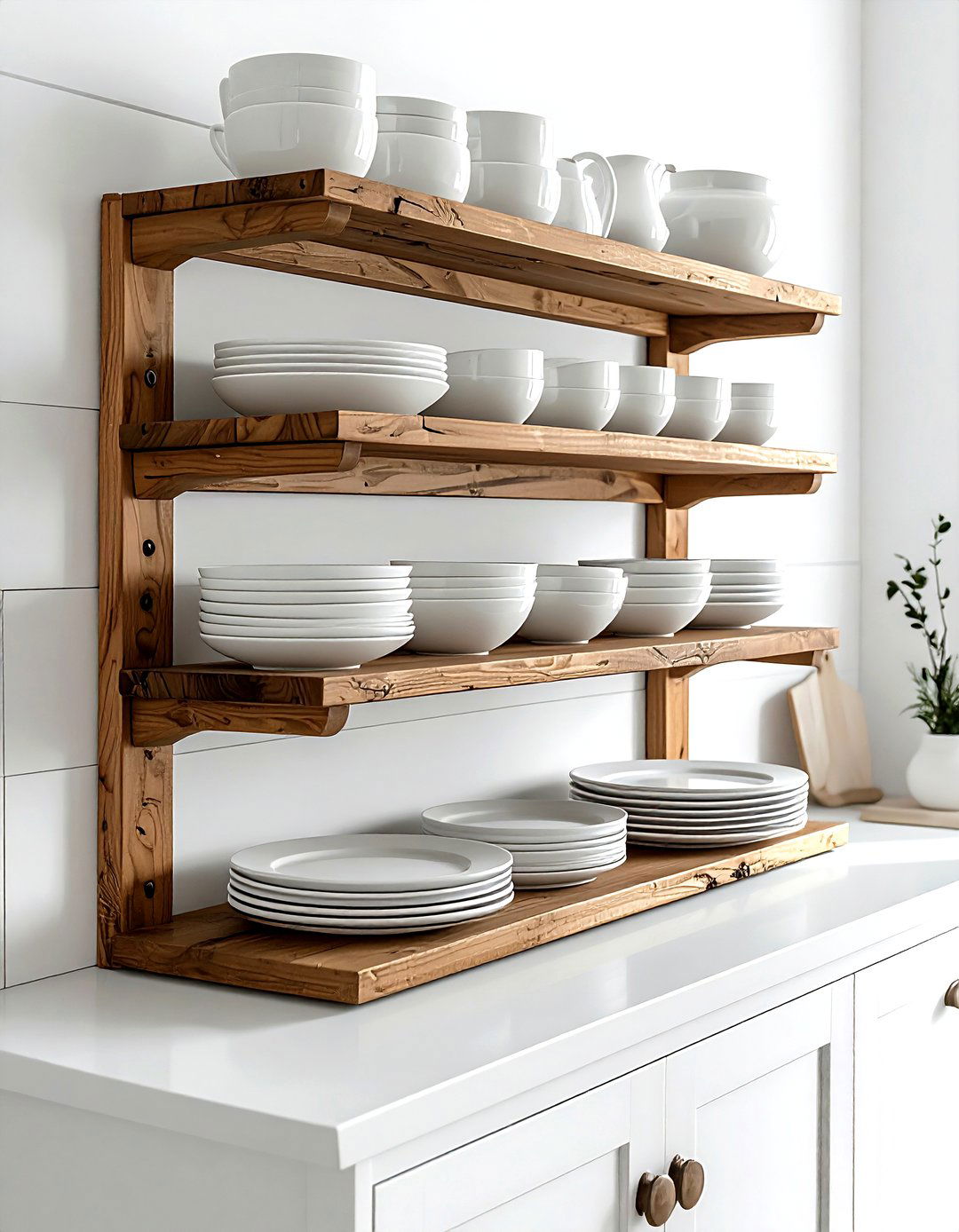 Wood Plate Rack - 30 kitchen classic element ideas