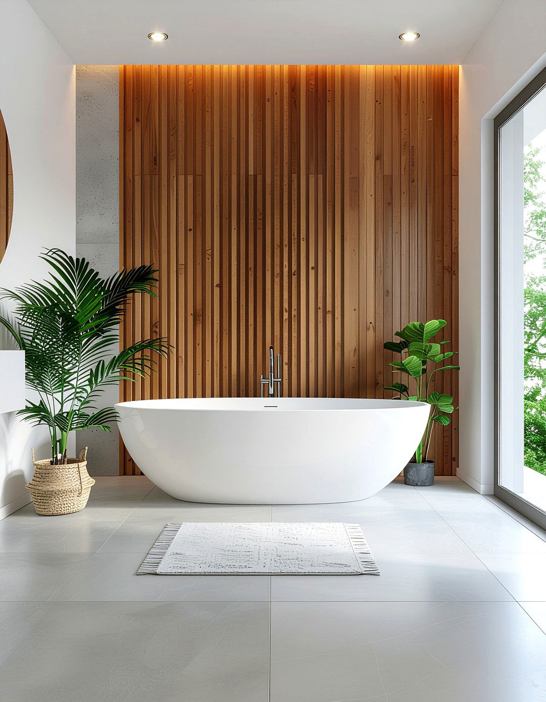 Wood Slat Accent - 30 bathroom project ideas