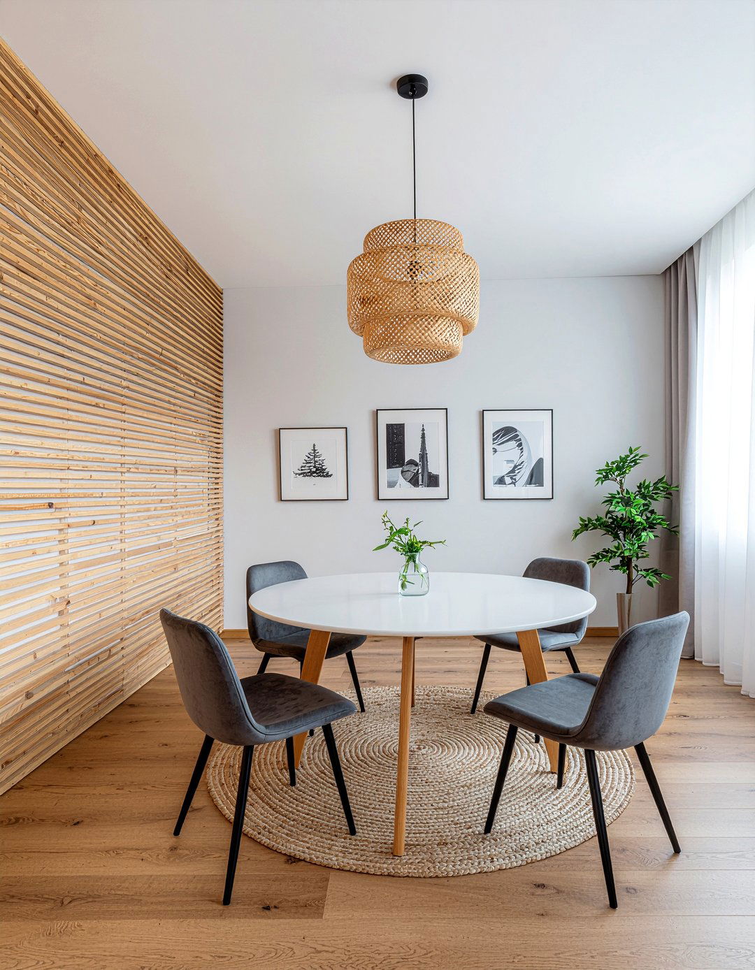 Wood Slat Wall - 30 dining room accent wall ideas