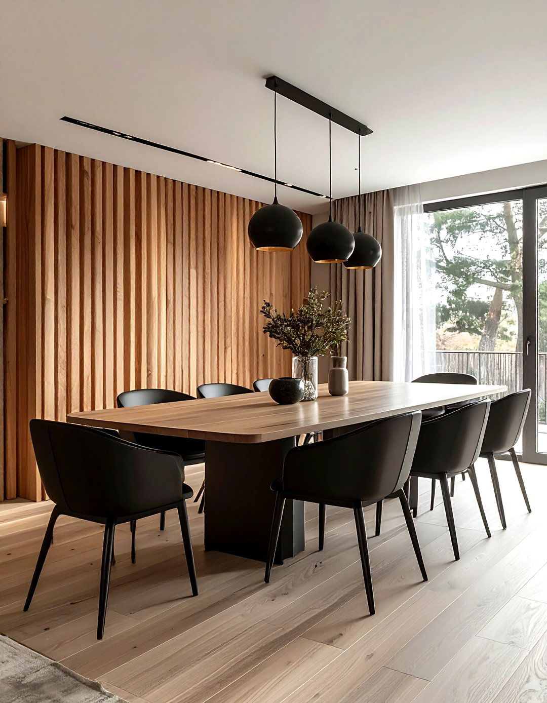 Wood Slat Wall - 30 dining room accent ideas