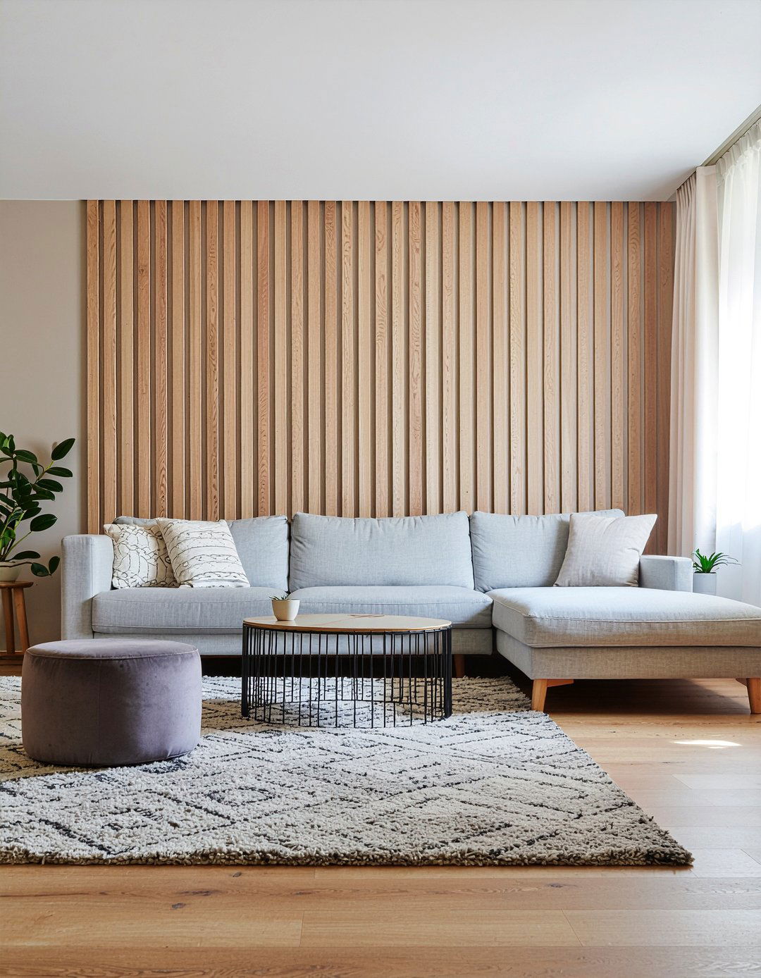 Wood Slat Wall - 30 dust-free living room ideas