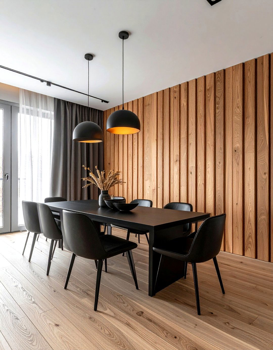 Wood Slat Wall - 30 focal point dining room ideas
