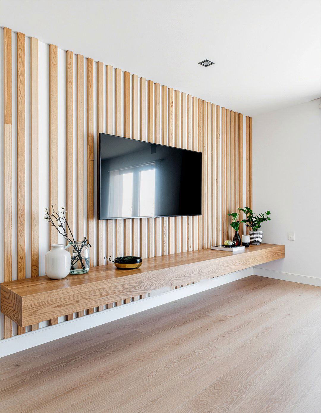 Wood Slat Wall - 30 living room contemporary furniture ideas