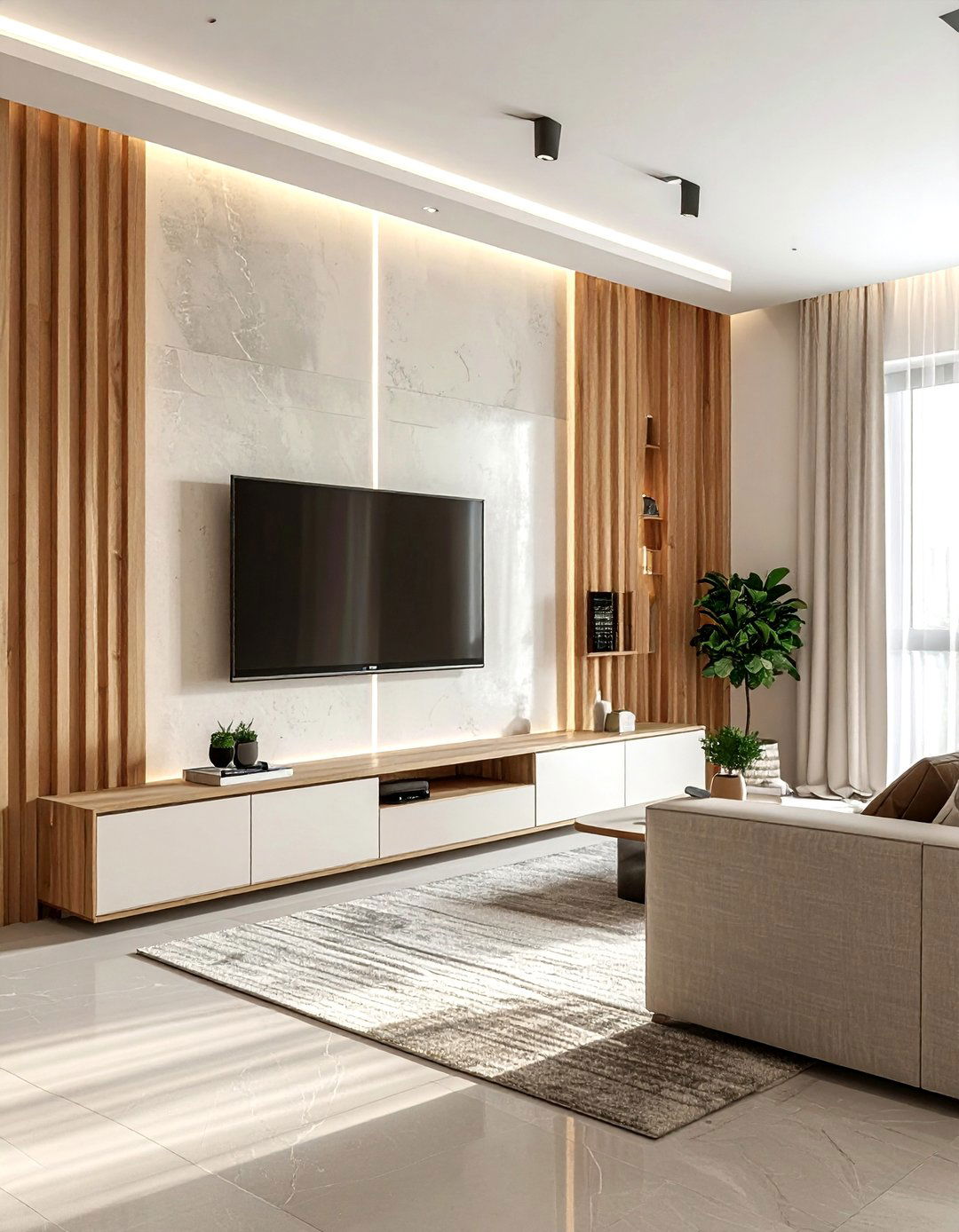 Wood Slat Wall - 30 parade of homes decor ideas