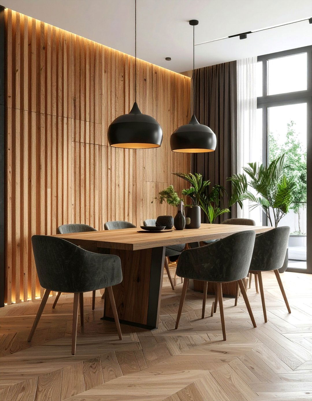 Wood Slat Wall Dining Room - 30 proper dining room ideas