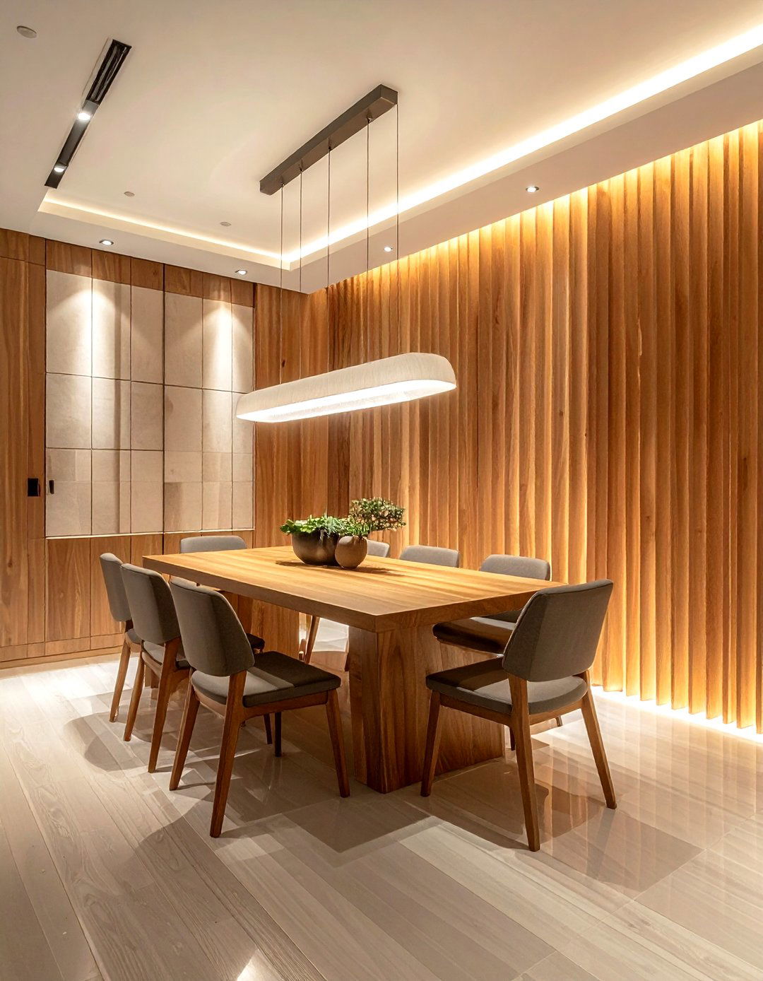 Wood Slat Wall Dining Room - 30 wood dining room ideas