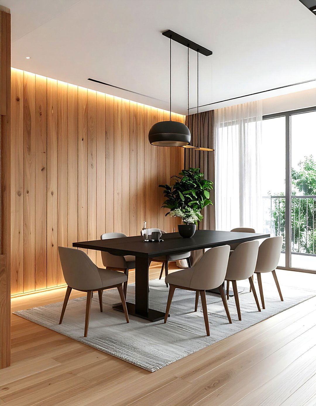 Wood Slat Wall Dining - 30 architect-designed dining room ideas