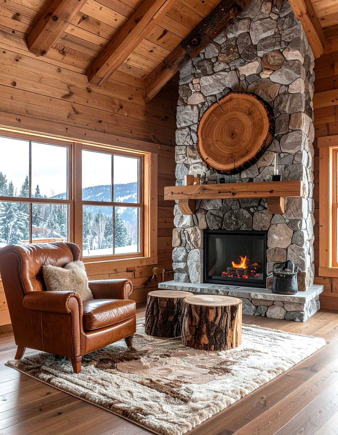 Wood Slice Mirror - 30 decorative mirror ideas