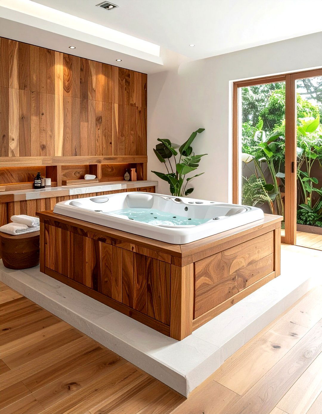 Wood Surround Jetted Tub - 30 jetted tub ideas