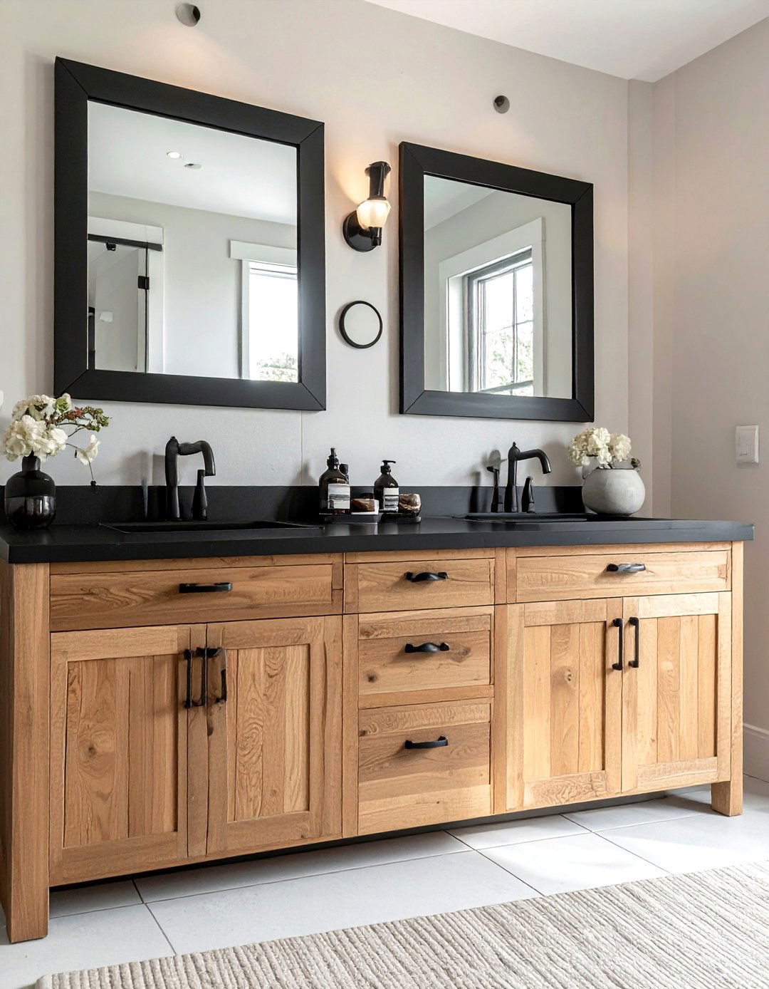 Wood Vanity With Black Hardware - 30 wood vanity bathroom ideas