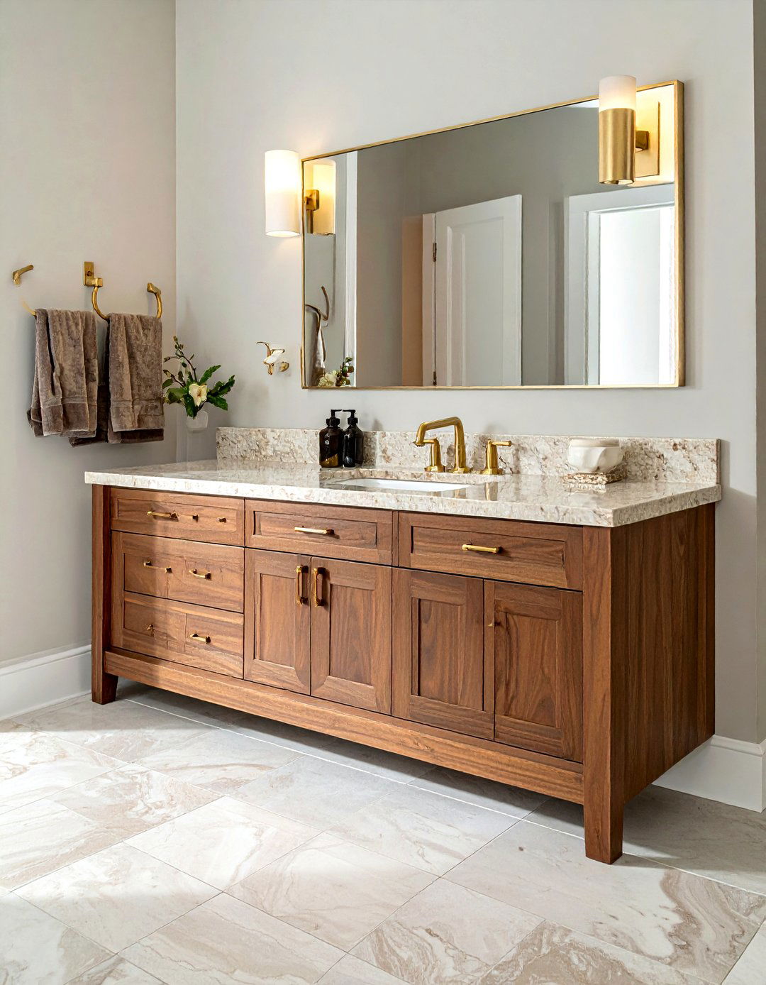 Wood Vanity With Granite - 30 granite countertop bathroom ideas