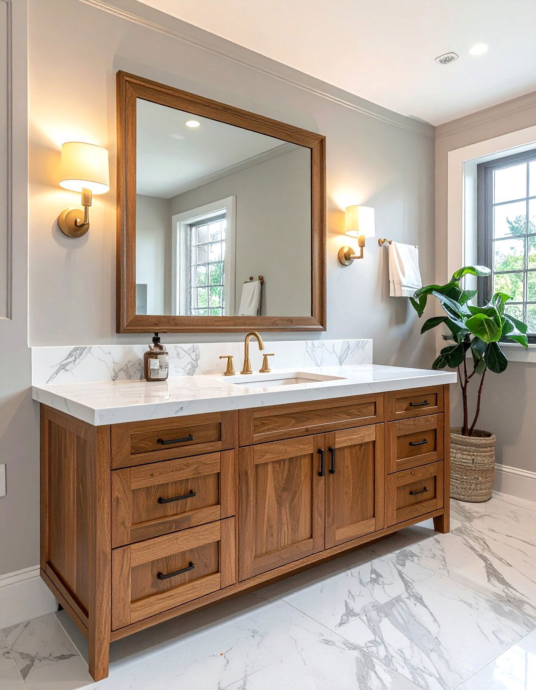 Wood Vanity With Marble Top - 30 wood vanity bathroom ideas