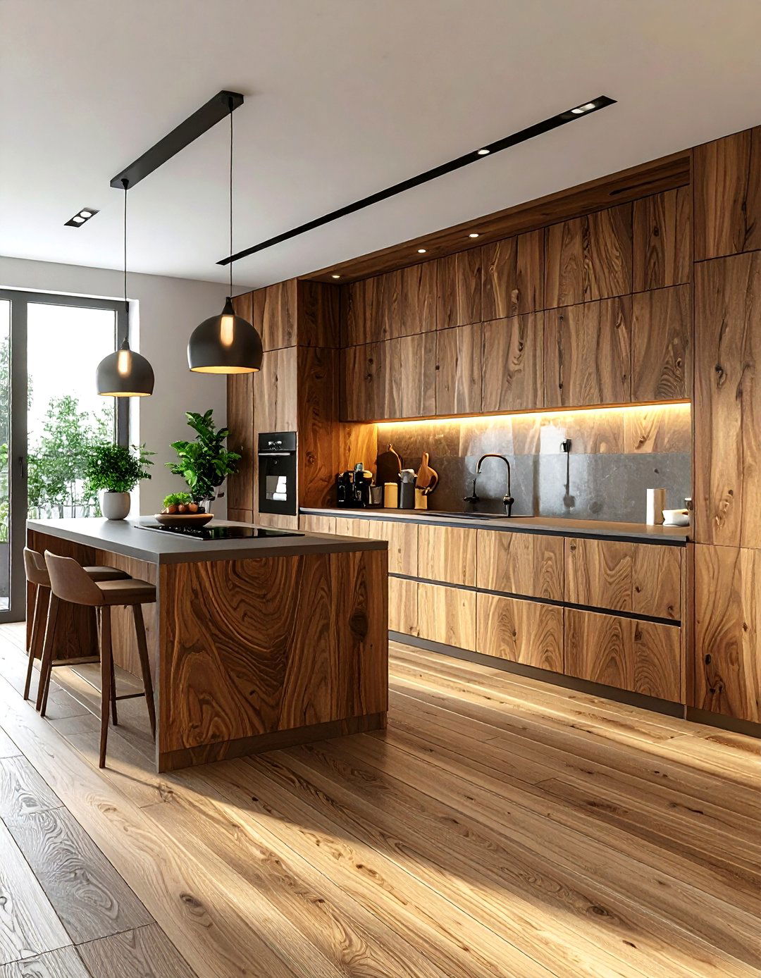 Wood Veneer Wall - 30 kitchen wood wall ideas