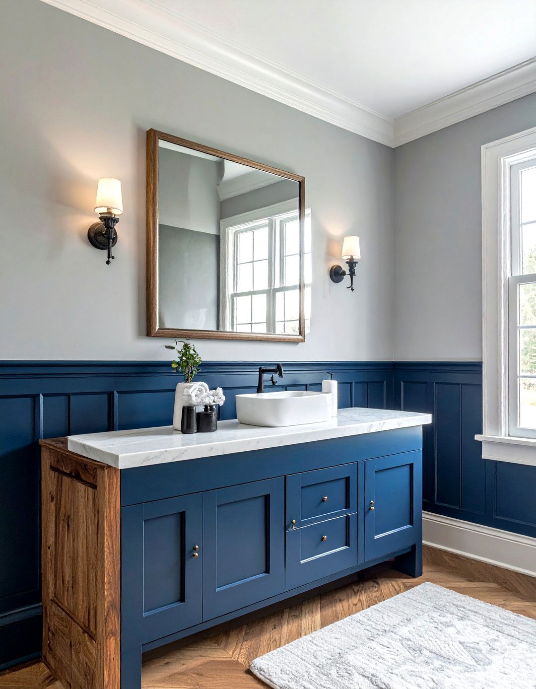 Wood Wainscoting - 30 bathroom wall ideas