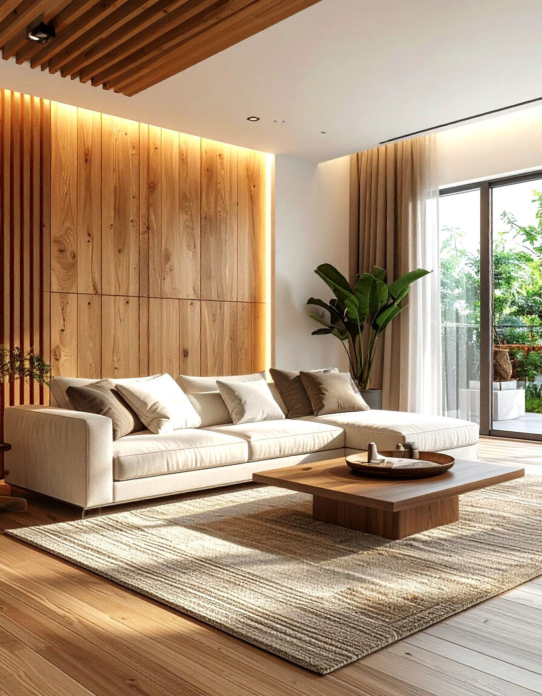Wood Wall Living Room - 30 plush living room ideas