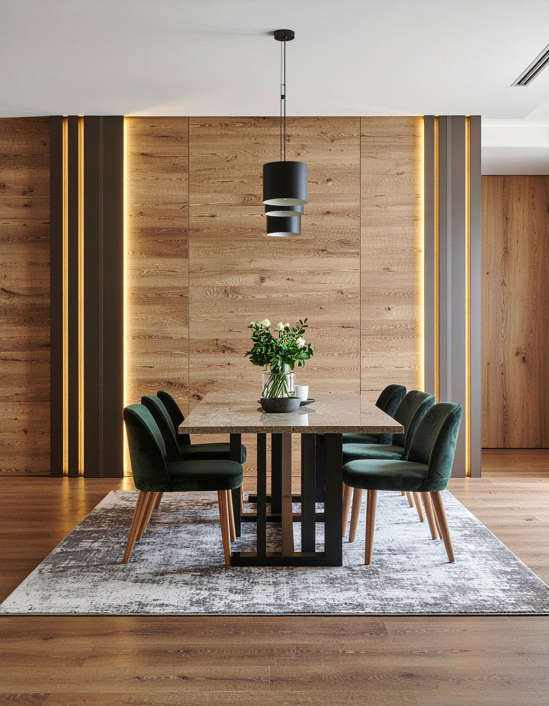Wood Wall Paneling - 30 dramatic dining room ideas