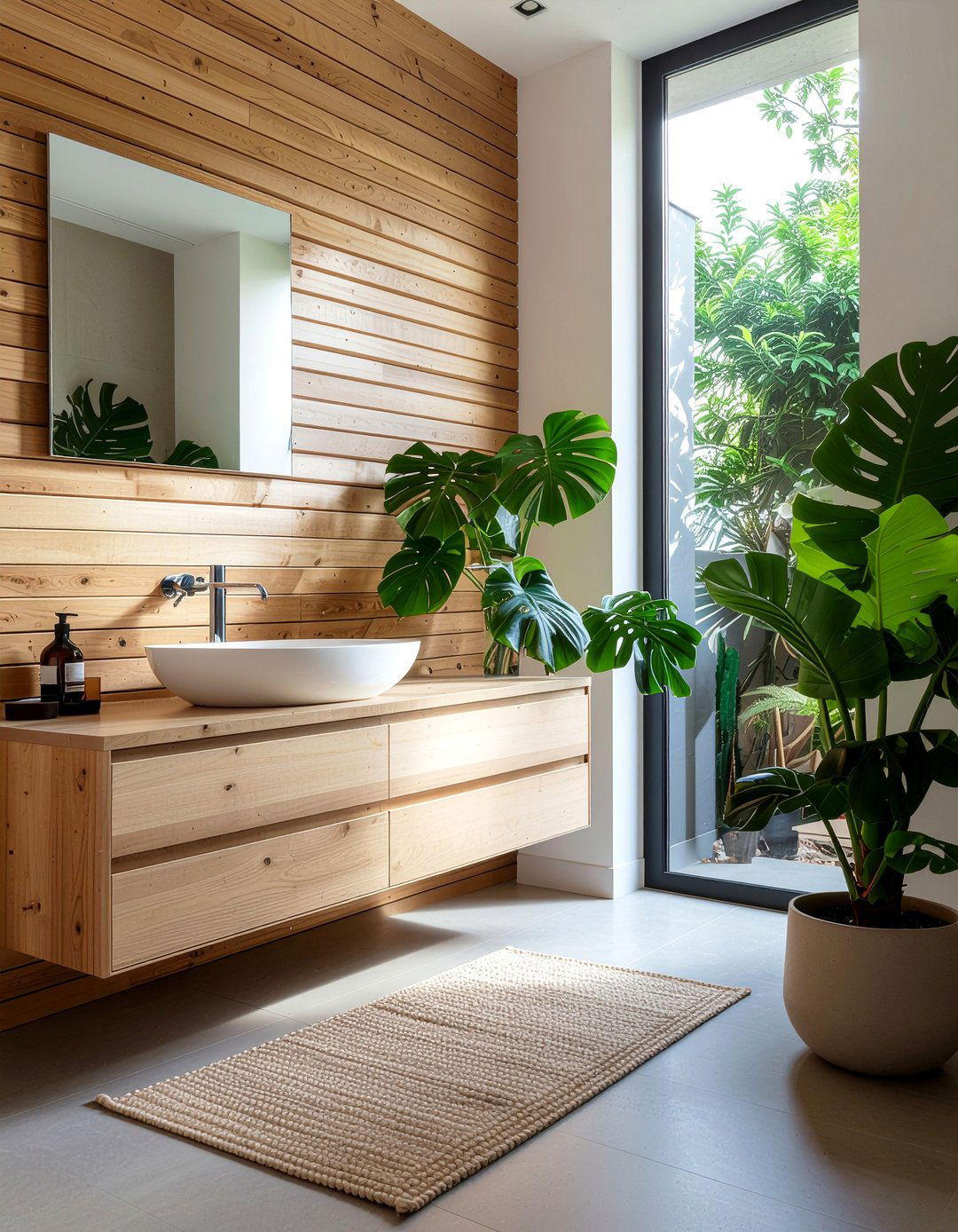 Wood accent bathroom - 30 professional bathroom ideas