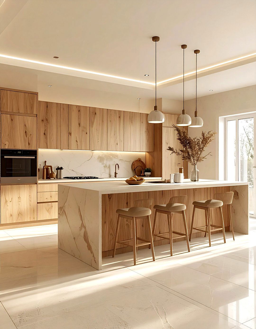 Wood and Beige Kitchen - 30 beige kitchen decor ideas
