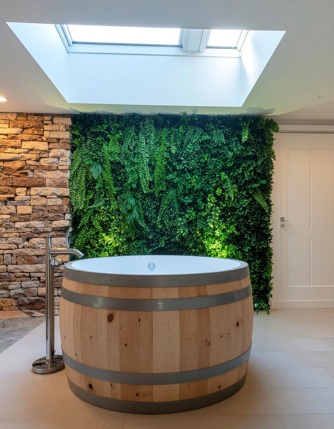 Wood barrel bathtub - 30 master bathroom tub ideas