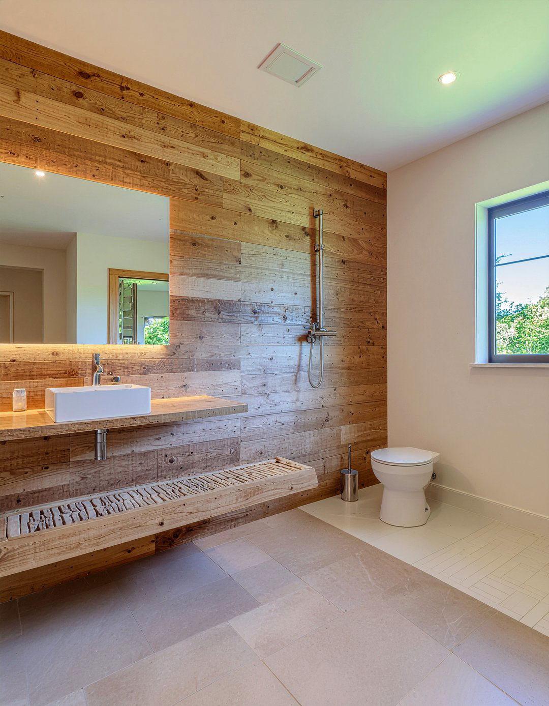 Wood bathroom accents - 30 small bathroom ideas
