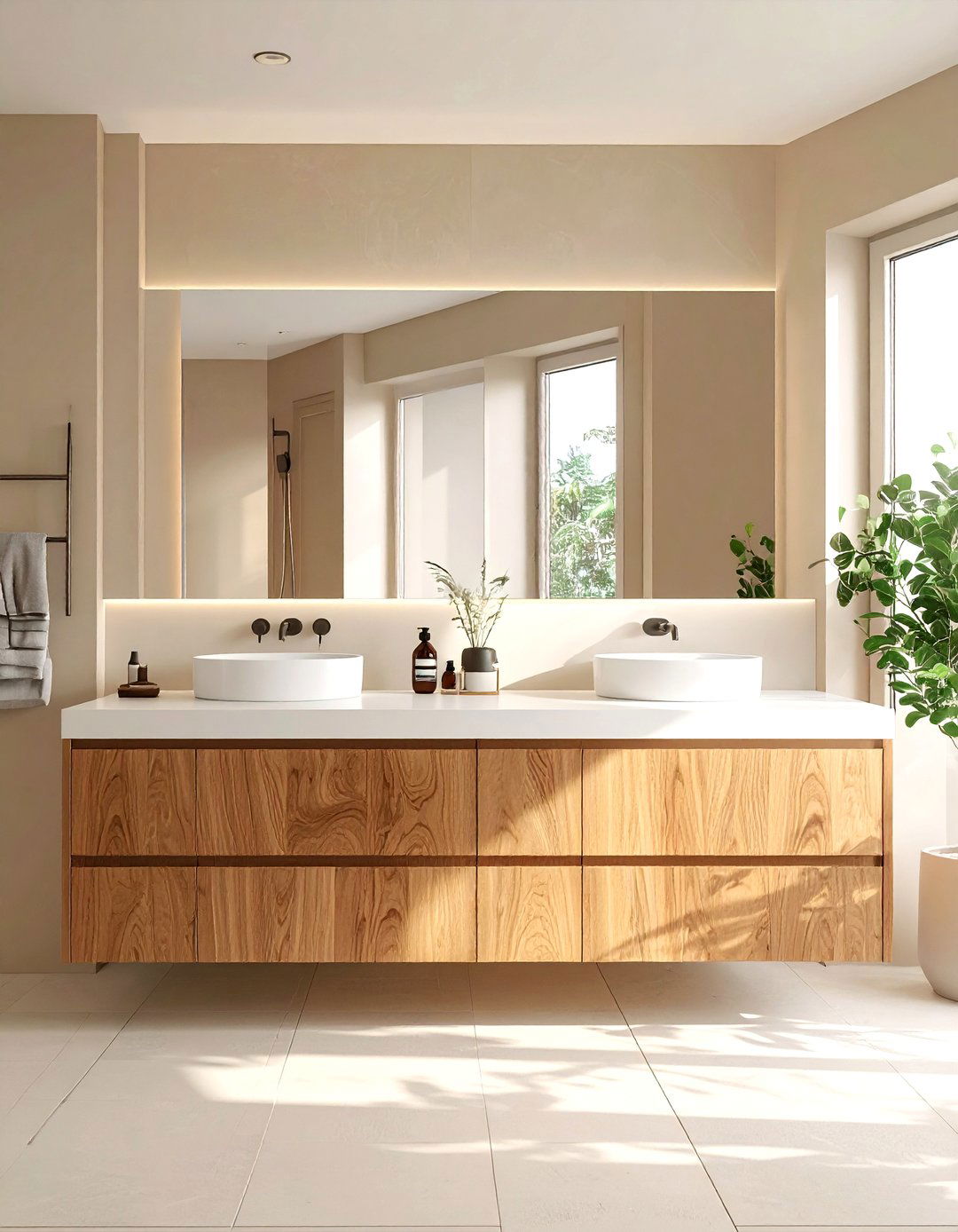 Wood bathroom vanity - 30 warm bathroom ideas