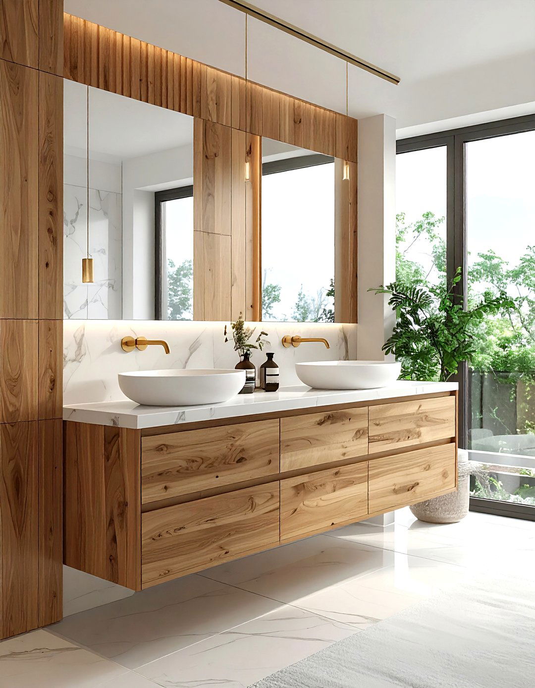 Wood bathroom vanity - 30 wood accent bathroom ideas