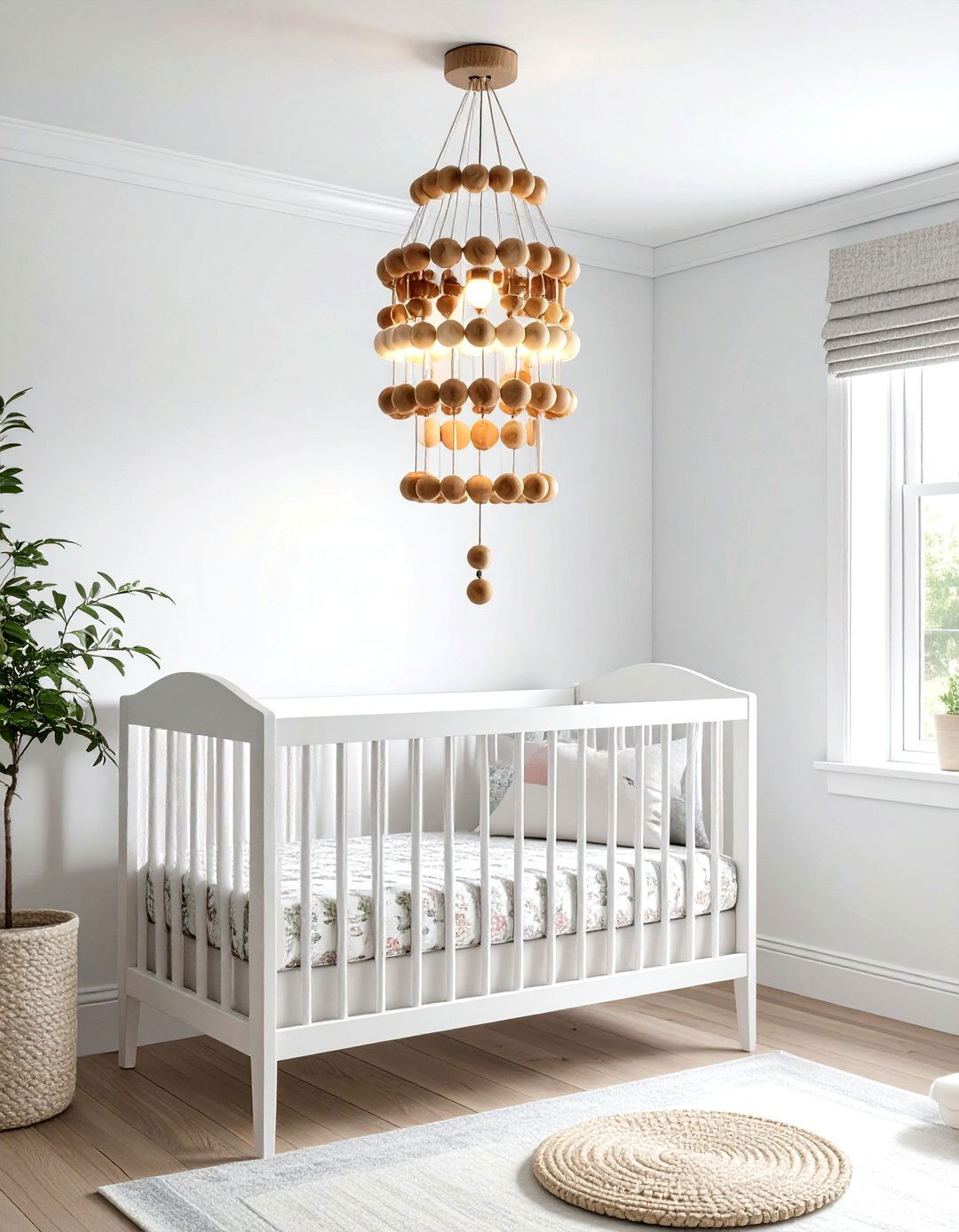 Wood bead nursery light fixture - 30 nursery lighting ideas