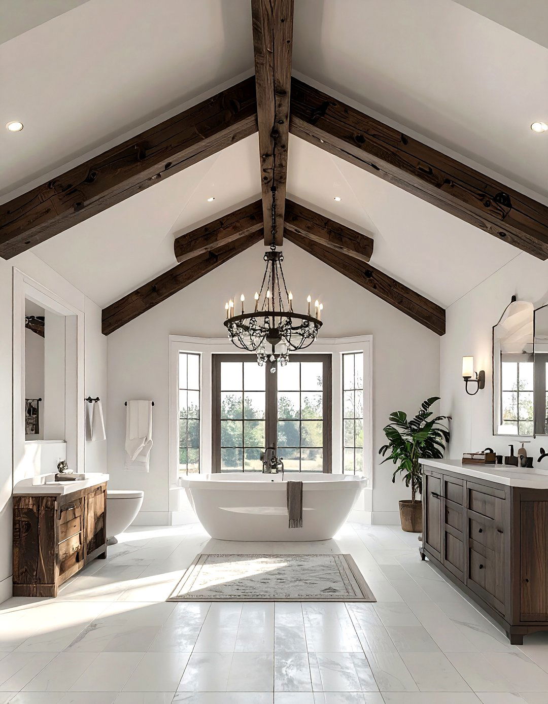 Wood beam bathroom ceiling - 30 parade of homes bathroom ideas