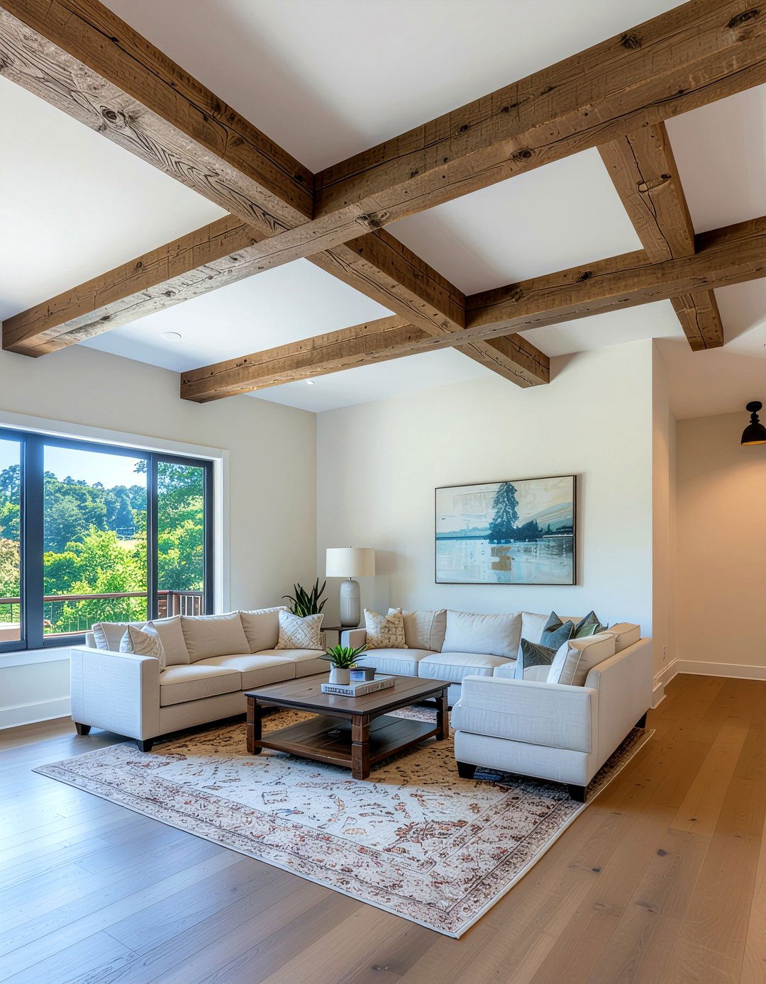 Wood beam ceiling - 30 living room ceiling update ideas