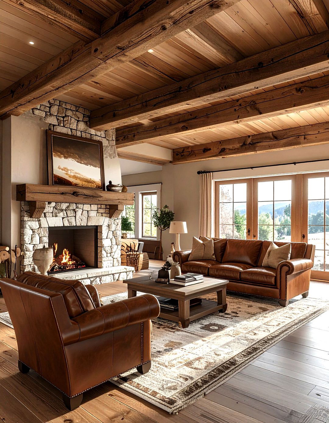 Wood beam ceiling living room - 30 living room textured ceiling ideas