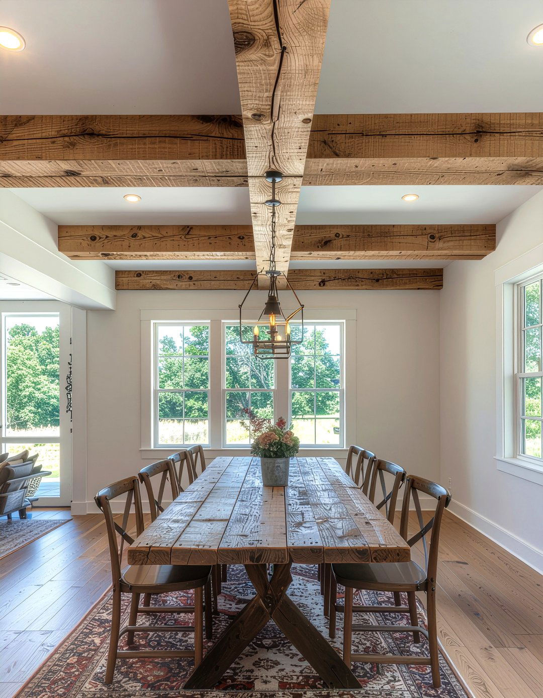 Wood beam coffered ceiling - 30 dining room coffered ceiling ideas
