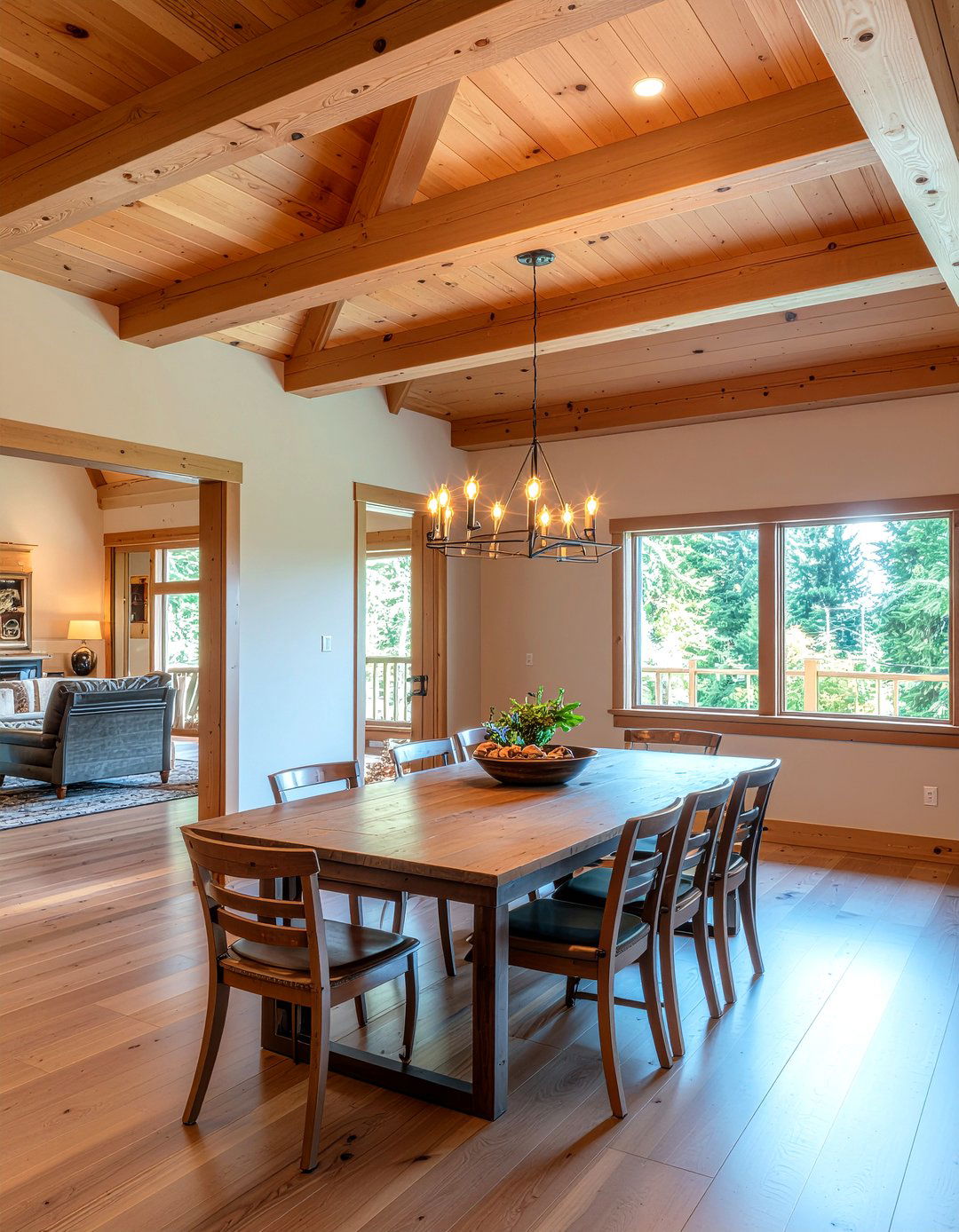 Wood beam dining ceiling - 30 Portland dining room ideas