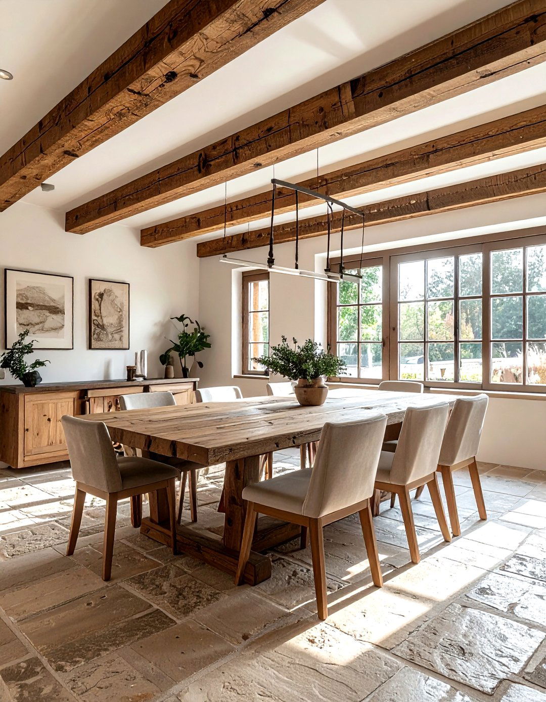 Wood beam dining room - 30 Belgian dining room ideas